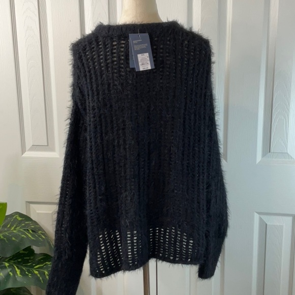 Universal Thread Women's Crewneck Openwork Pullover Sweater Black XXL - Picture 7 of 12